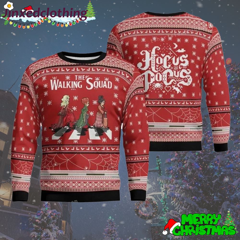 The Walking Squad Hocus Pocus Abbey Road Ugly Sweater 